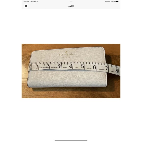 Kate Spade Darcy Large Slim Bifold Leather Wallet In Warm White NEW WITHOUT TAG - Picture 6 of 8